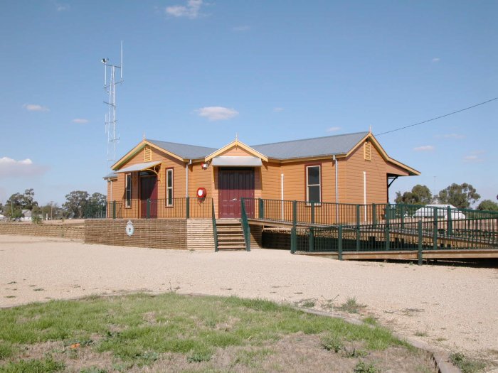 The road-side view of the station, now the RFB headquarters.