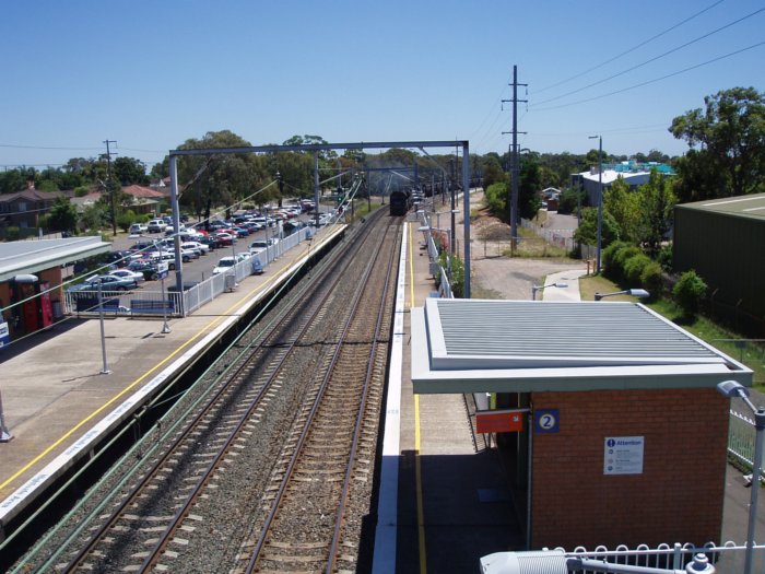 The view looking north along the platforms.