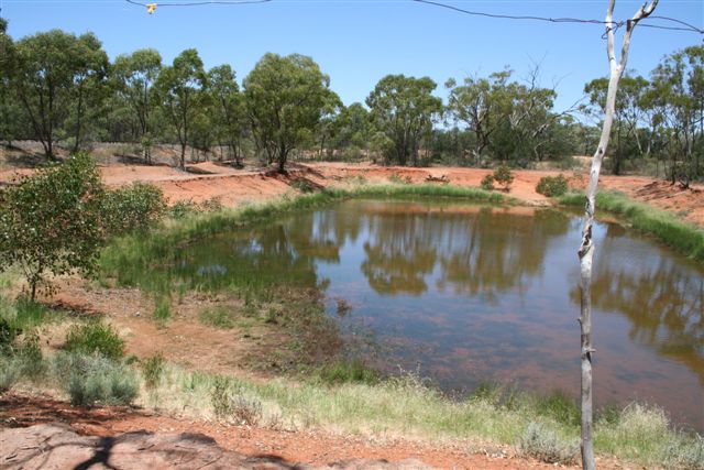 The water source for the Manns Tank. The line is visible in the left background.