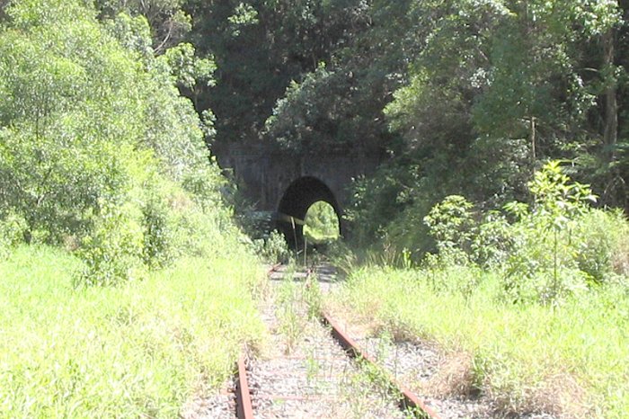 The view looking north towards the tunnel.