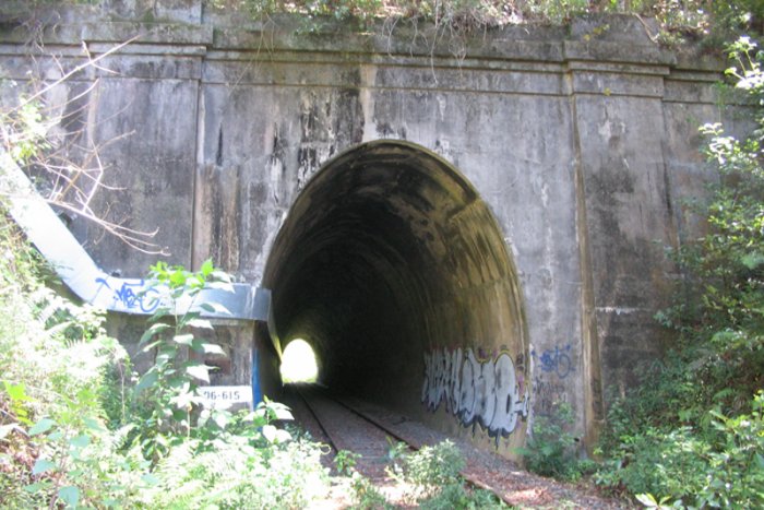 The south portal of the tunnel.