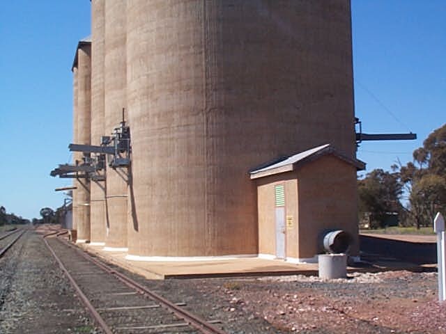 The view looking east along the silo siding.