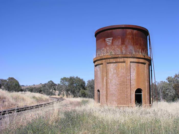 
The distinctive round elevated water tank.
