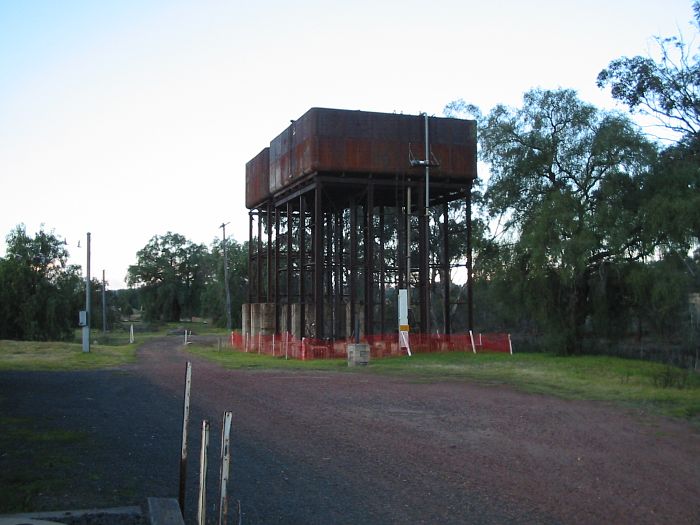 
A pair of elevated water tanks.
