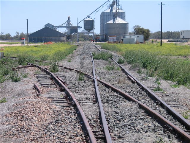 
The view looking towards the stop block which marks the current end of
the line.
