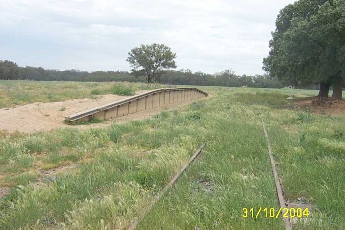 
The loading bank, with its siding now lifted.  The station was probably
directly opposite.
