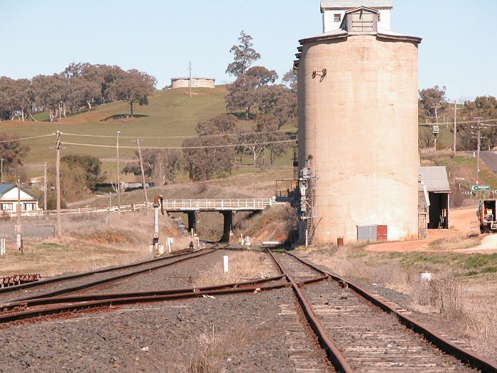 
The silo at the up end of the yard.  The bridge is for the Mitchell Highway.
