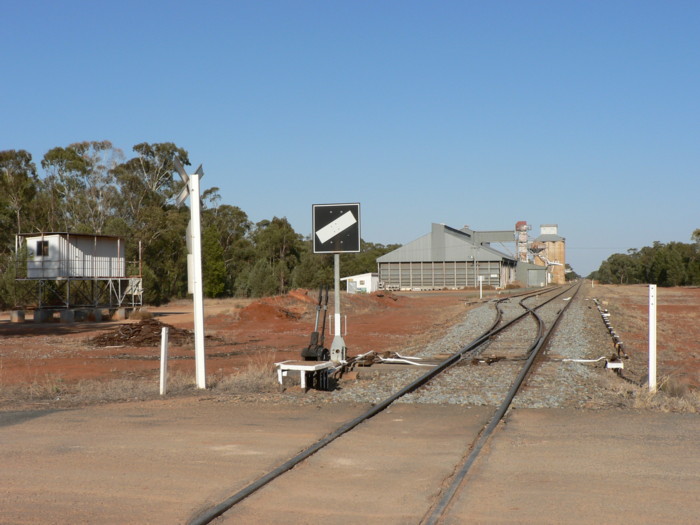 The view looking west from the level crossing.