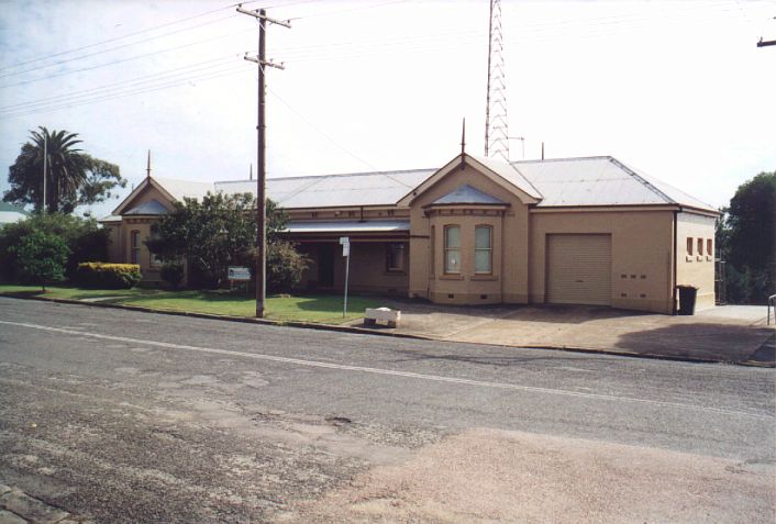 
The front of the station building which sits at the top of the rise, above
the platform level.
