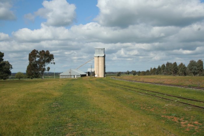A general view of the yard area and the silo looking towards Henty.