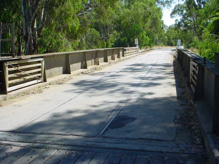 
A closer view of the remain rails on the bridge.
