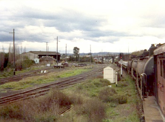 A photograph of Muswellbrook Loco was taken from the departing 5202 train.