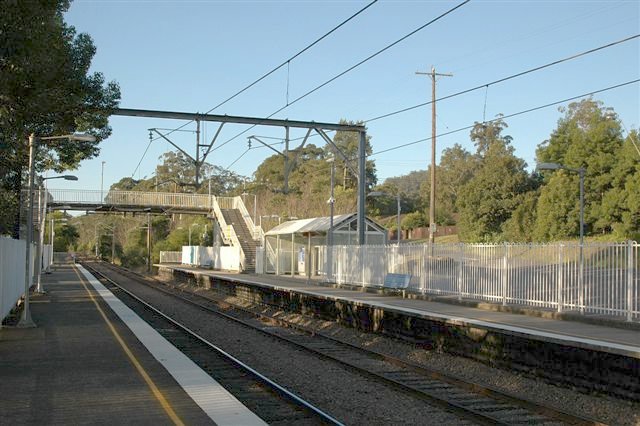 The view of platform 1 from platform 2 looking towards Newcastle.