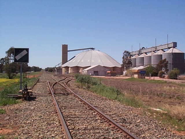 The view looking east from the western end of the wheat siding.