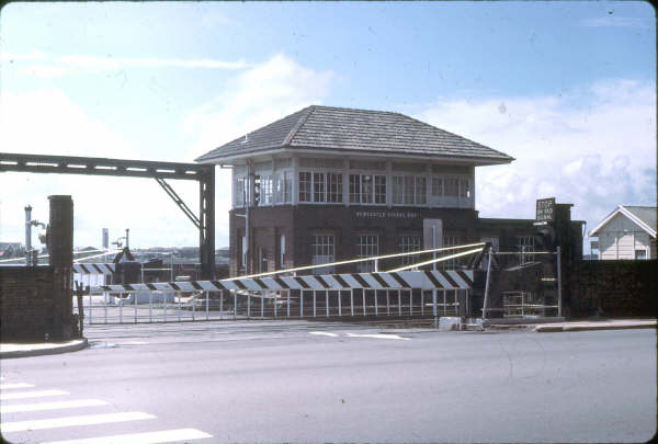 The Newcastle controlled Market St. gates shown down in this 1985 picture. This happened many times a day and traffic problems were frequent.