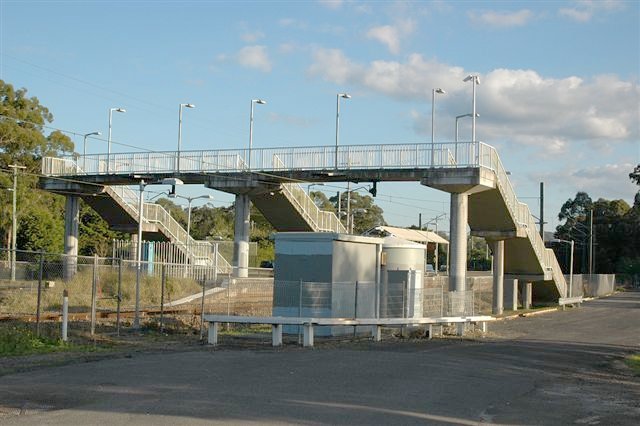 A view from the northern end showing the footbridge giving access top the platforms.