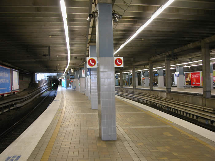 The view looking north along platform 4.