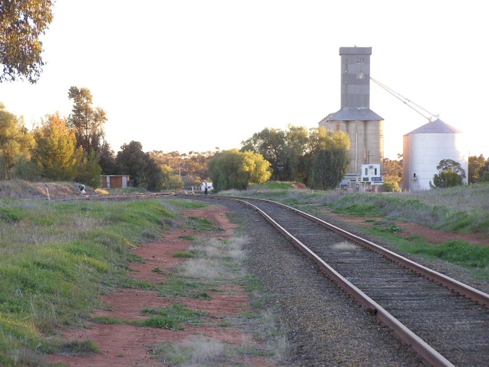 The view looking south towards Oaklands. The line was formerly standard gauge, but is now broad gauge.