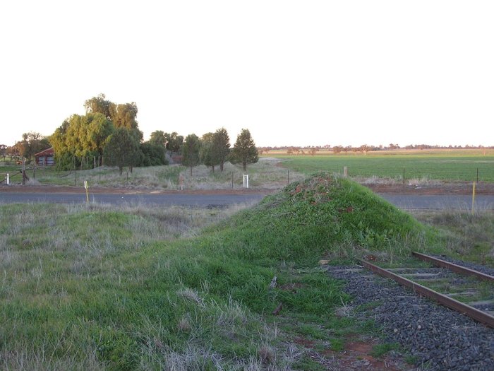 The view looking north where the standard gauge line entered the yard. The line in the foreground has been converted to broad gauge.