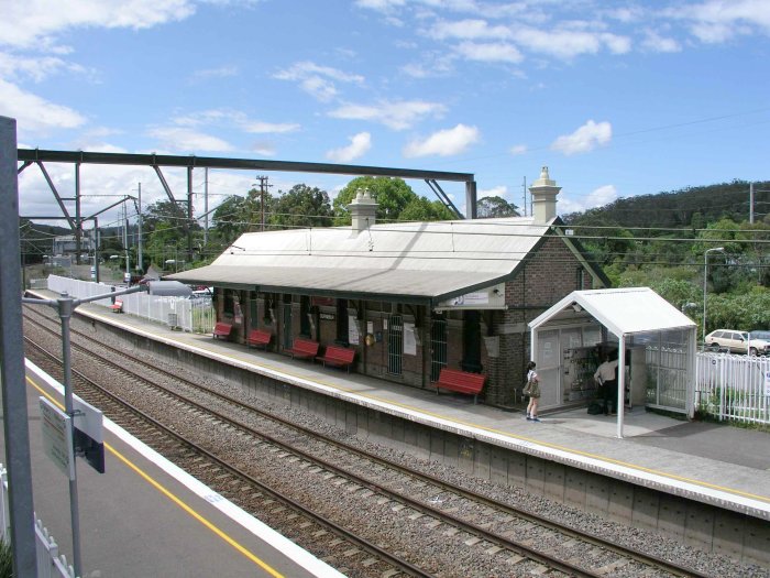  The view looking north over the buildings on platform 1.