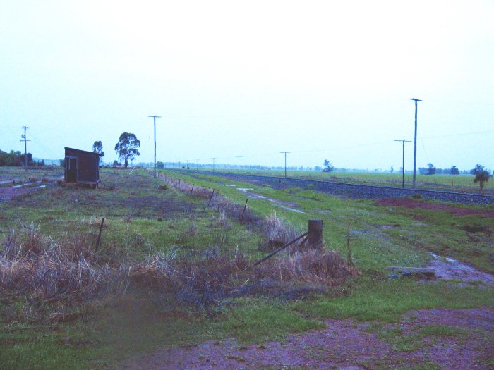 The view looking south towards the tracks. No sign remains.