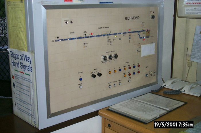 The signal control board at Richmond.