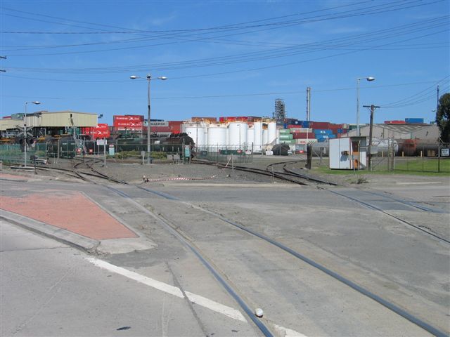 
The Shell sidings which branch off the line at the intersection of
Grand Ave and Durham Ave.
