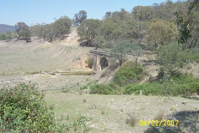 The Third bridge crossing of Solitary Creek. Taken from the estimated location of the one-time Algarra Signal Box.