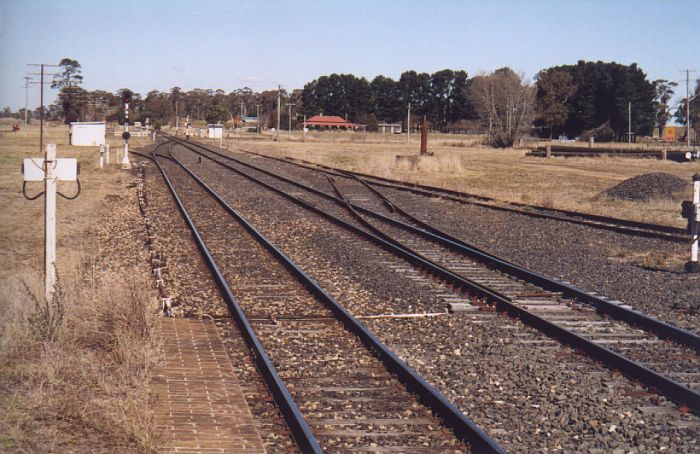 
The view of the up end of the yard, showing the base of the jib crane.
In the middle distance were the one-time wheat loading sidings.
