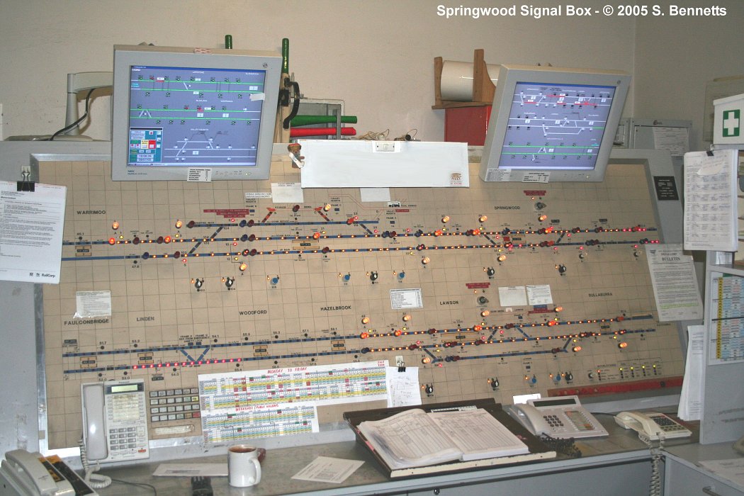 The signal box board in Springwood signal box.