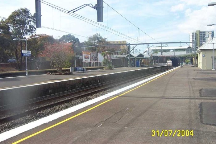 The view looking north along the platforms.