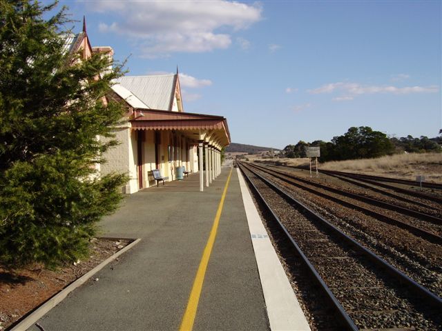 The view looking south along the platform.
