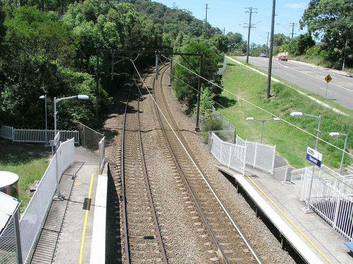 
The view looking north beyond the end of the station.
