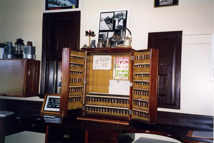
The restored ticket cabinet on display at the museum.
