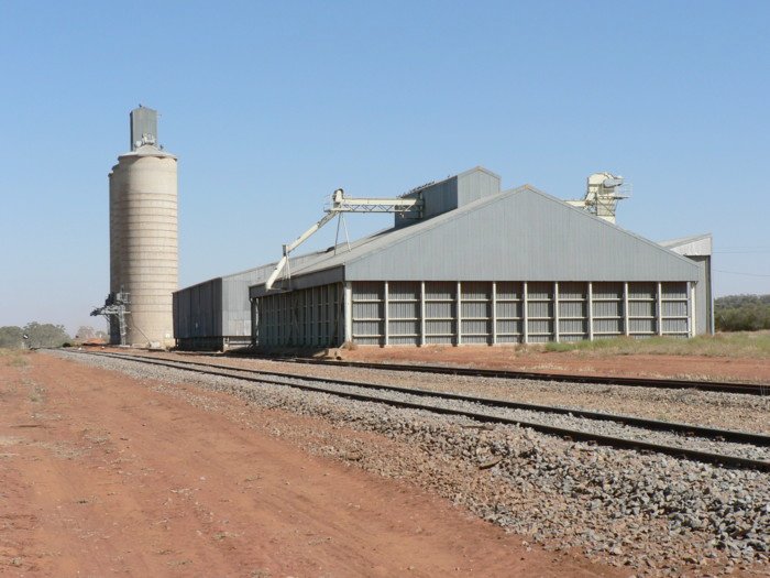 The view looking west towards the silos.