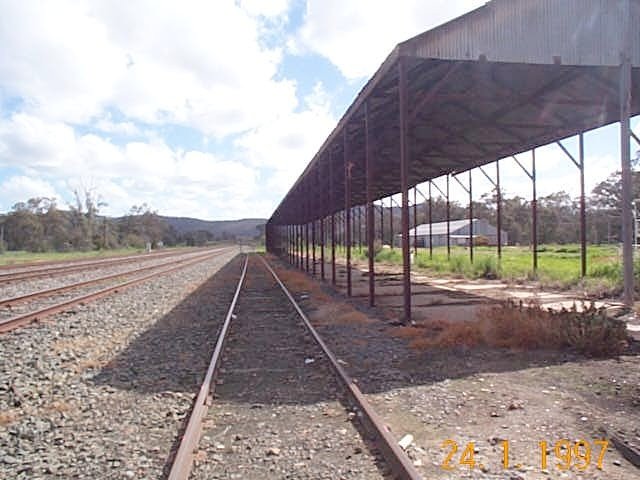 The view looking south along the former grain storage area.