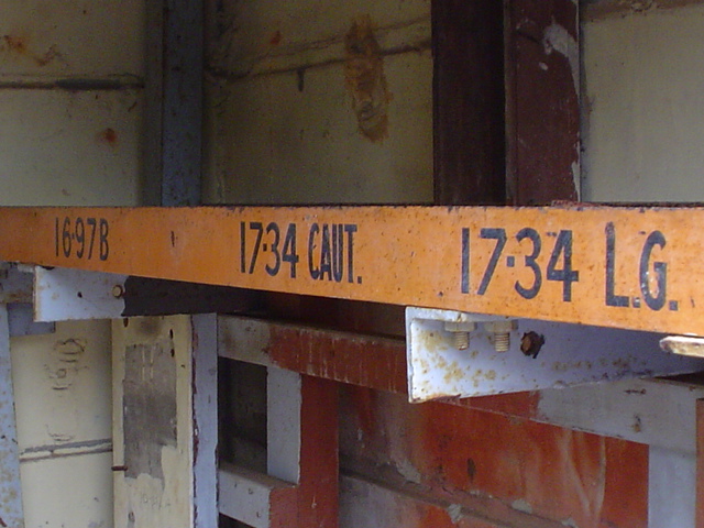 The view inside the signal hut. The labels correspond to nearby signals NP16.97 and NP17.34.
