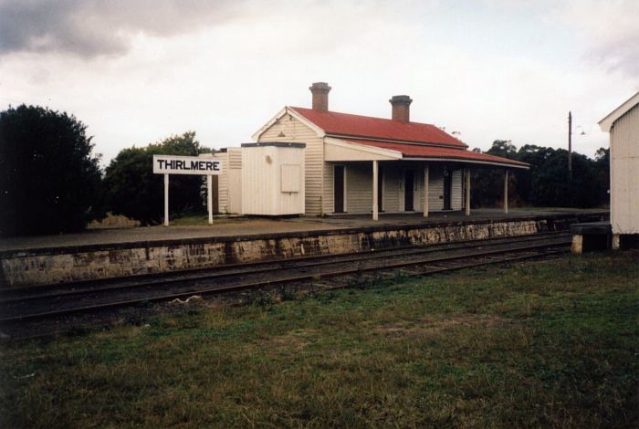 
The nameboard and station building.
