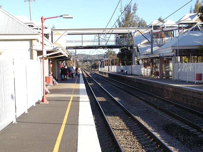
The view looking south along the two platforms making up the station.
