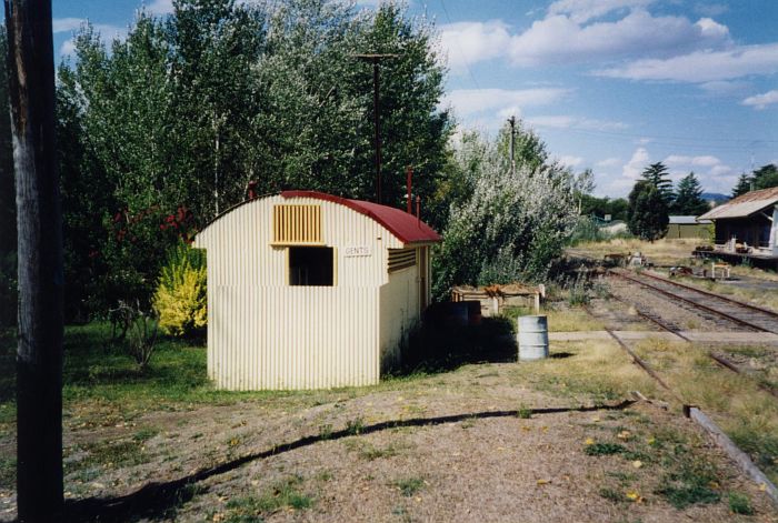 
The gents lavatory constructed out of corrugated iron, a typical design used
extensively throughout NSW country locations.
