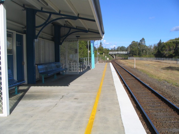 The view looking south along the platform.