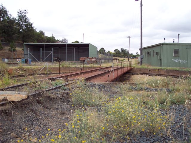 The disused turntable, looking towards the main station.
