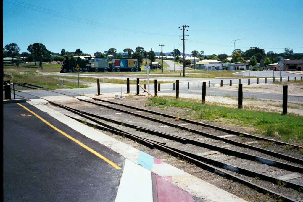
A view to the west along the border looking across the narrow gauge yard.
