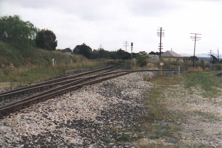 
The junction at Wallerawang West.  The Main West in on the left, while the
line on the right is the branch line to Mudgee and eventually Gwabegar.
