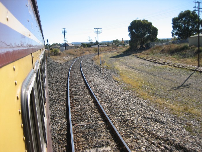 The junction at Wallerawang, with the line to Mudgee curving off to the right.
