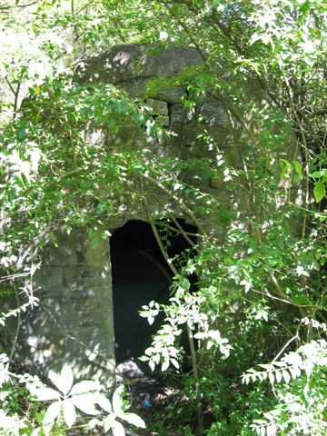 The sealed entrance to the Waratah No 2 Colliery shaft, situated at the quarry entrance.