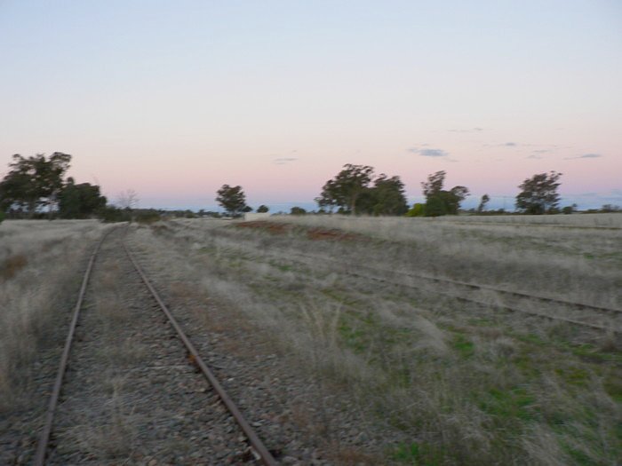 The view looking east, showing the remains of the loading bank.