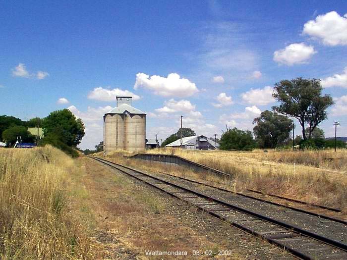 
The view looking south, showing the loading bank and silos.
