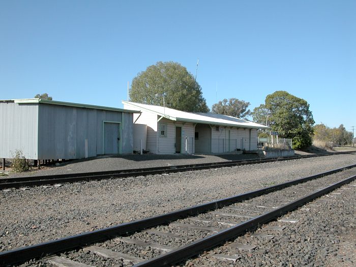 
The view of the station building, looking in the direction of Narrabri.

