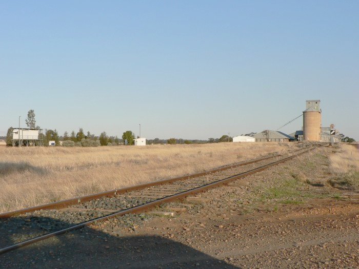 The view looking east towards the silo complex.